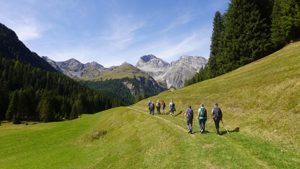 Séminaire responsable en Haute-Savoie : engagez vos équipes autrement Groupe de collaborateurs en randonnée lors d'un séminaire responsable dans les Alpes