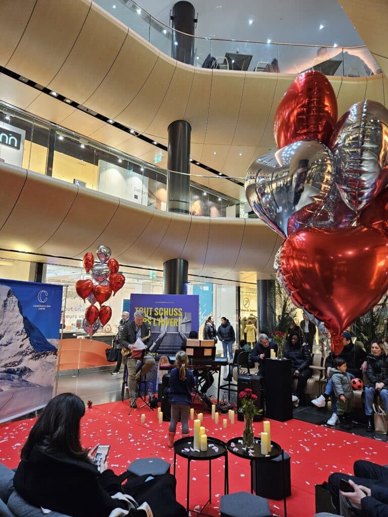 La Saint-Valentin à Confédération Centre animation commerciale saint valentin geneve seemount 2